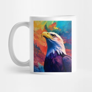 Majestic Eagle Silhouette: Freedom's Colors Mug